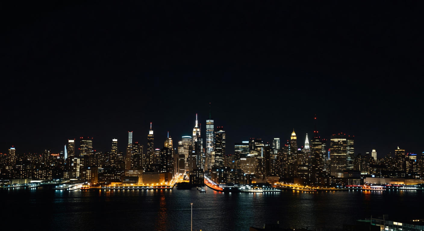 New York city skyline at night